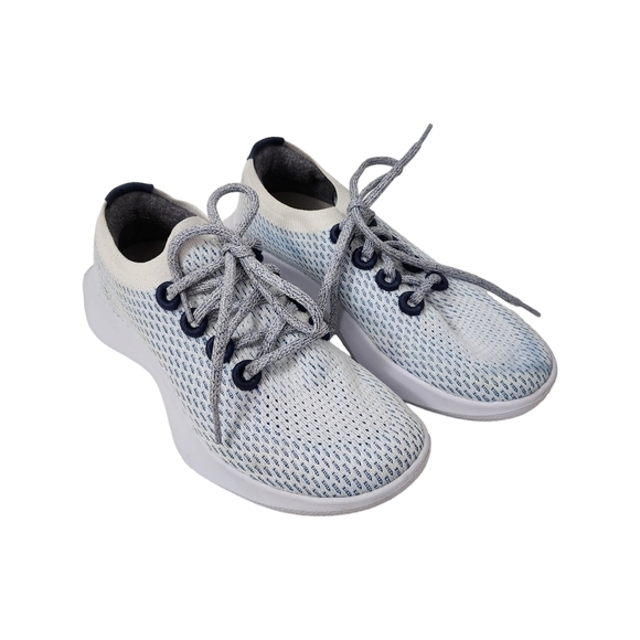 Allbirds Womens Tree Dasher Running Shoes Size 7 Blue Gray White Athletic Gym - Picture 1 of 9
